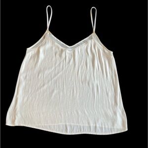Stradivarius White Cami with Mesh Detail – Size Small‎